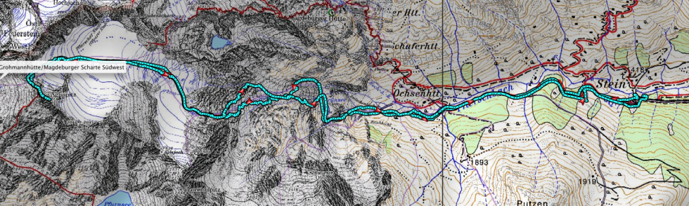 Route Skitour Aglsspitze.