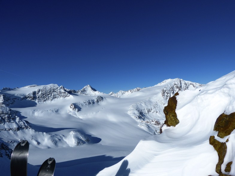 Blick aus der Scharte zu Sonnklarspitze, Pfaff und Wilder Freiger