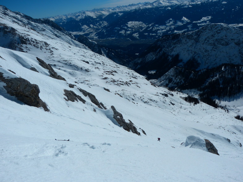 Aufstieg Kleiner Lafatscher mit Ski vom Andi und darunter da Christian :-D