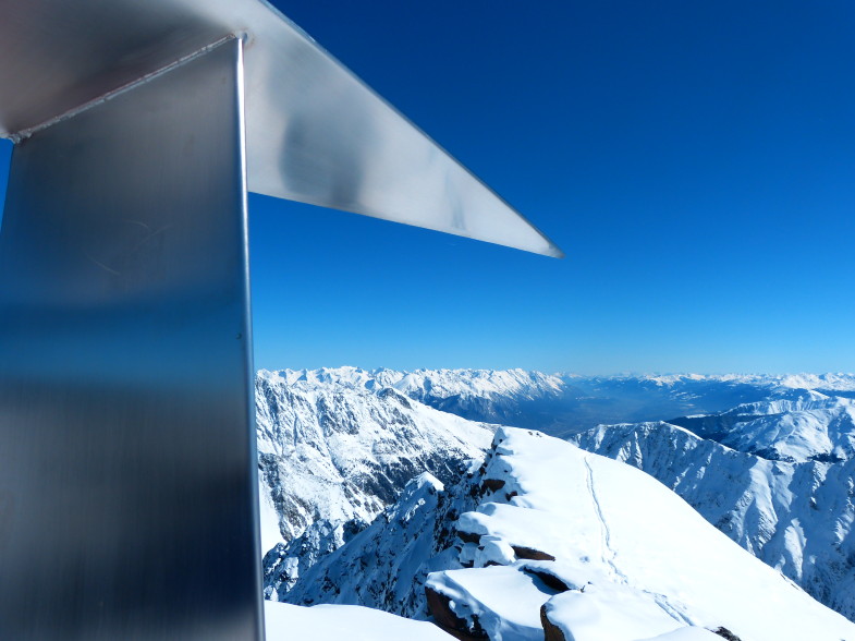 Am Gipfel der Haidenspitze mit Blick ins Inntal