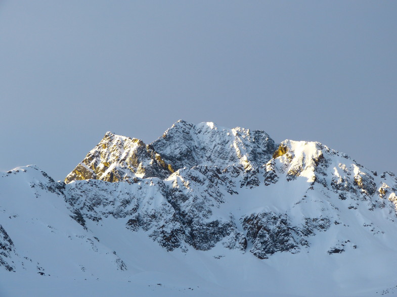 Wörgegratspitze rechts, dann Acherkogel und Manningkogel mit seinem tollen Ostgrat