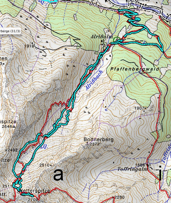 Unsere heutige Runde © Alpenvereinskarten