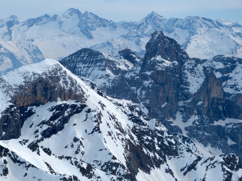 Weißwandspitze und Tribulaune, dahinter Olperer, Fussstein, Schrammacher