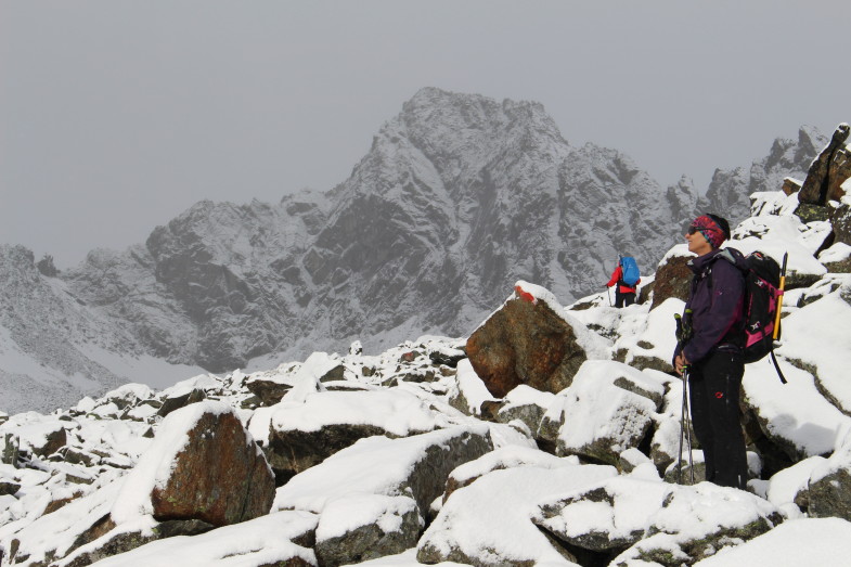 Sonja genießt..dahinter die Berglasspitze