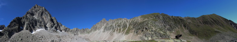 Maningkogel und Wörgegratspitze rechts der Scharte