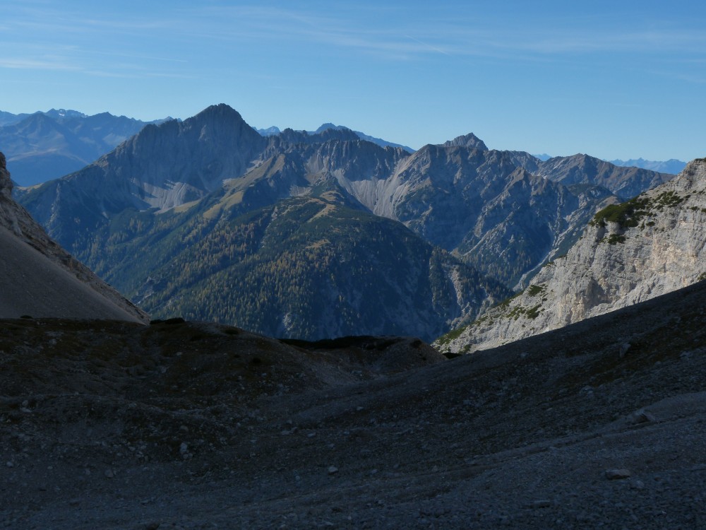 Ausblick zur Erlspitze aus dem Rigelkar
