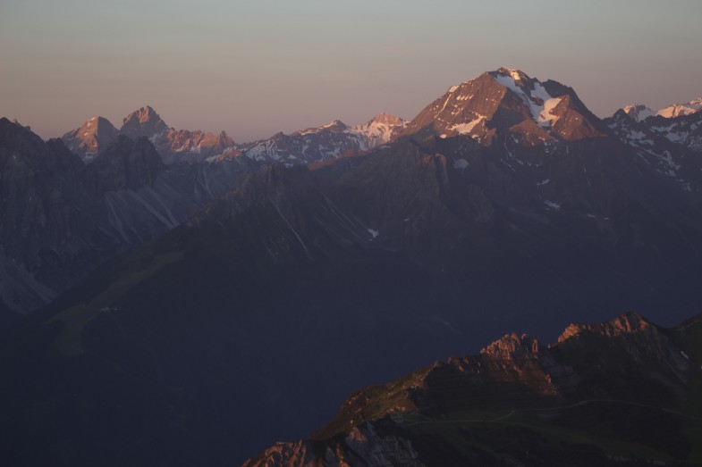 Tribulaune und Habicht, links vom Habicht die Weißwandspitze und Pflerscher Pinggl