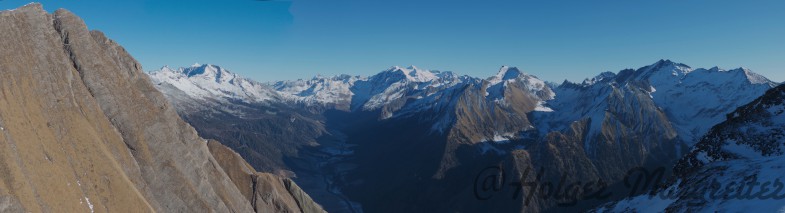 Abstieg Amthorspitze, links die Rollspitze