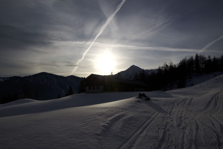 An der Kogelalm, der Forstweg liegt hinter uns