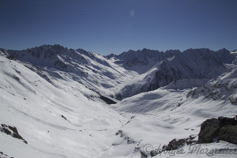 Schartenausblick in Richtung Guben Schweinfurter Hütte