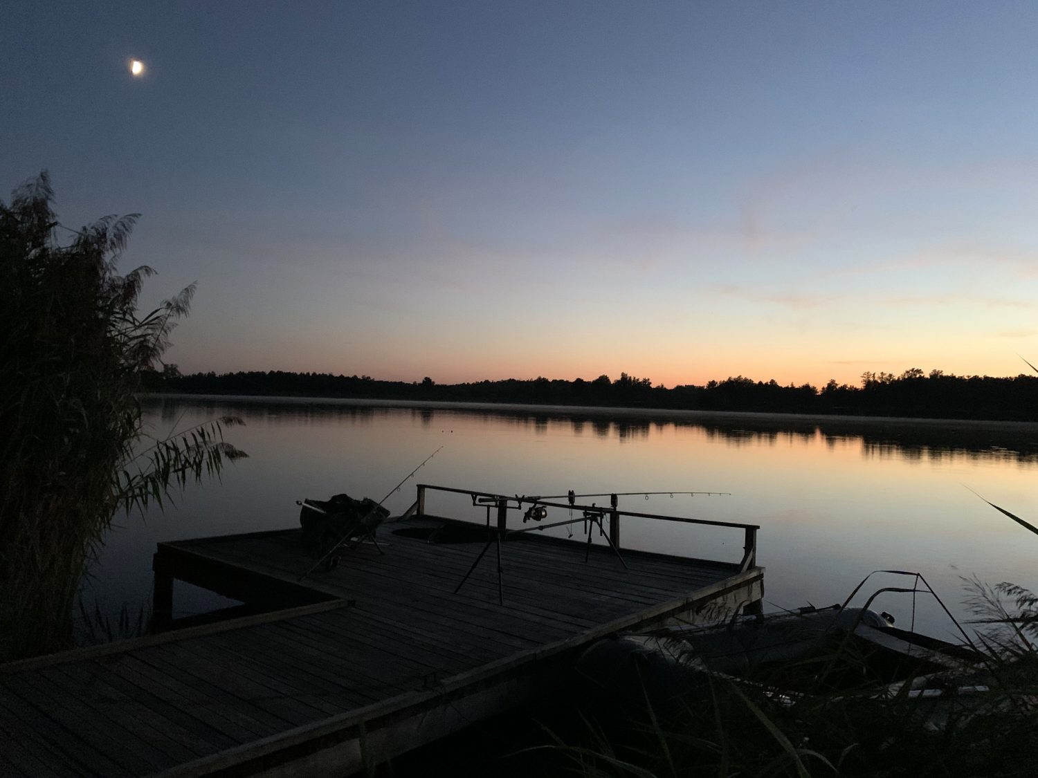 Der Mond steht am Himmel